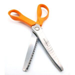 Fiskars Pinking Shears Scissors Orange Handle Stainless Steel Blade USA